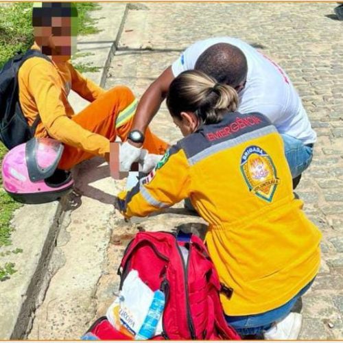 Jovem fica ferido após acidente de moto no bairro Terra Nova em Conceição do Coité