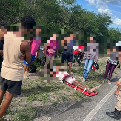 Homem fica ferido após perder controle de moto com reboque na BA-409  (distrito de Bandiaçu X Coité)