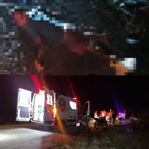 Mototaxista e passageiro sofrem acidente após atropelar cachorro na BA-411 (trecho Coité ao distrito de Salgadália)