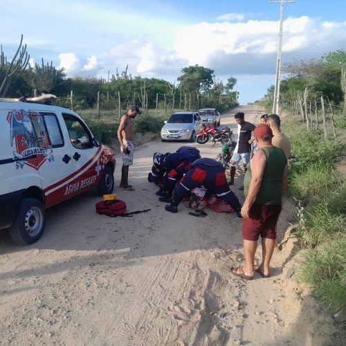 Homem sofre lacerações após acidente de moto na zona rural de Conceição do Coité