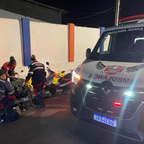 Motociclista sofre suspeita de  fraturas no rosto após acidente no centro de Conceição do Coité