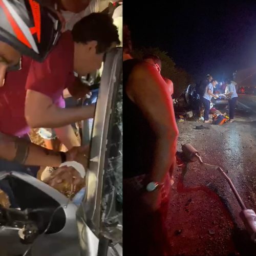 Homem e criança morrem após colisão entre carro e carreta na BR- 116 (Lamarão X Santa Bárbara); 3 pessoas ficaram feridas